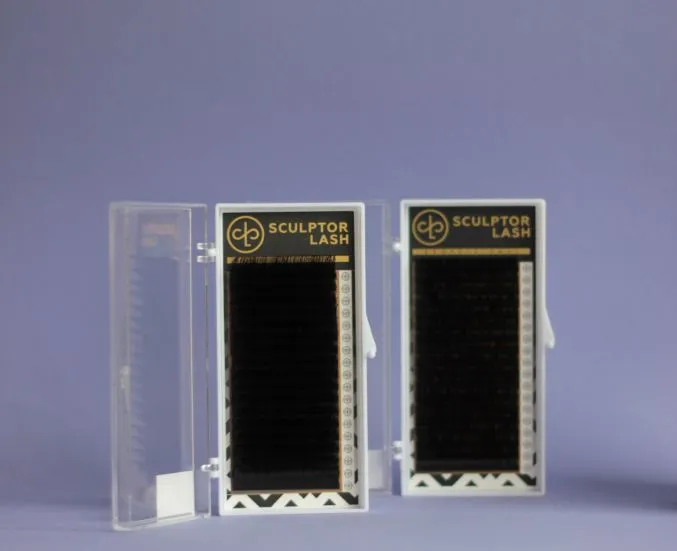 Ресницы Gold, отдельные длины (L, L+, M), 18 линий — черные